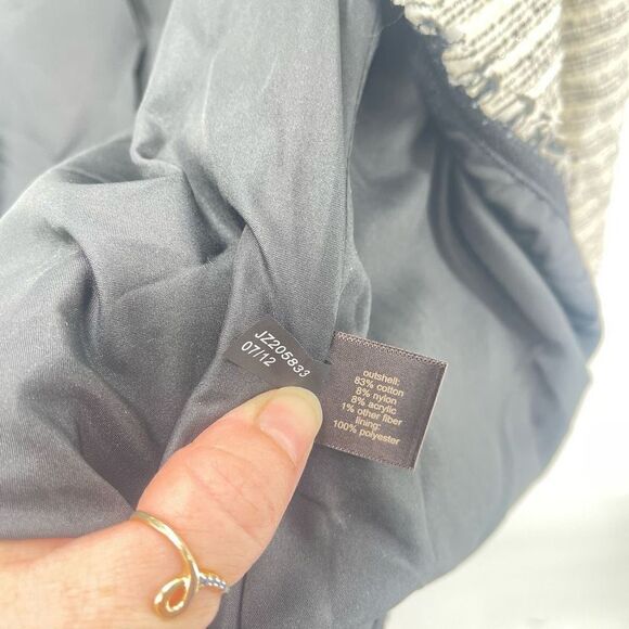 The Limited Womens Blazer Jacket Sequin Fringe Striped Lined Tan Gray Small - Picture 4 of 10